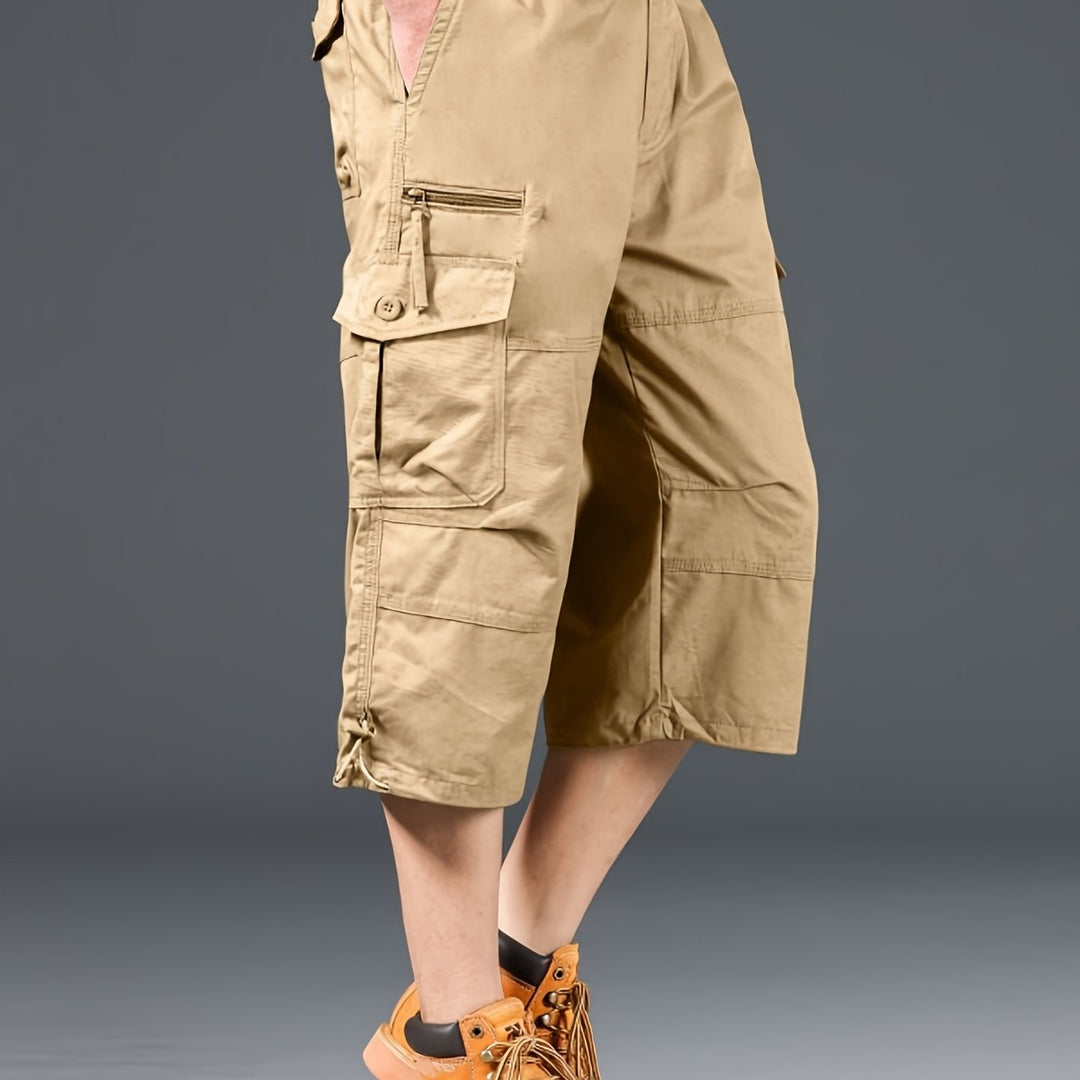 Extra lange Herren Sommer Cargo Shorts, perfekt als bequeme Bermudas für entspannte Tage.