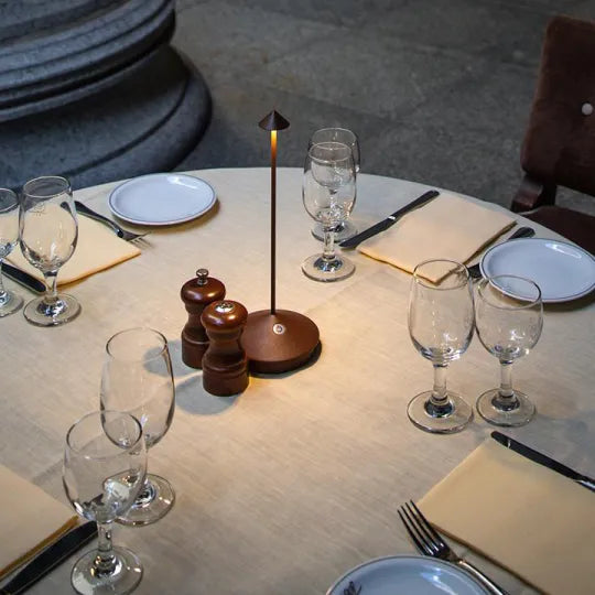 Elegante kabellose LED-Lampe, dimmbar, ideal für Wohnzimmer & Gartenbeleuchtung. Aufladbar.