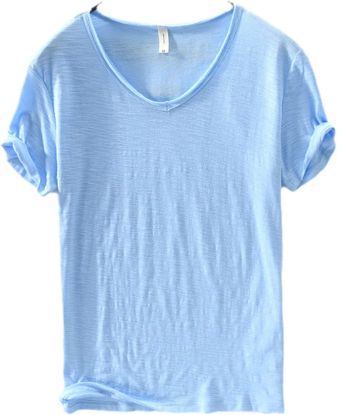 Basic Herren Kurzarm-Shirt Luca aus Leinen, V-Ausschnitt, slim fit, komfortabel.