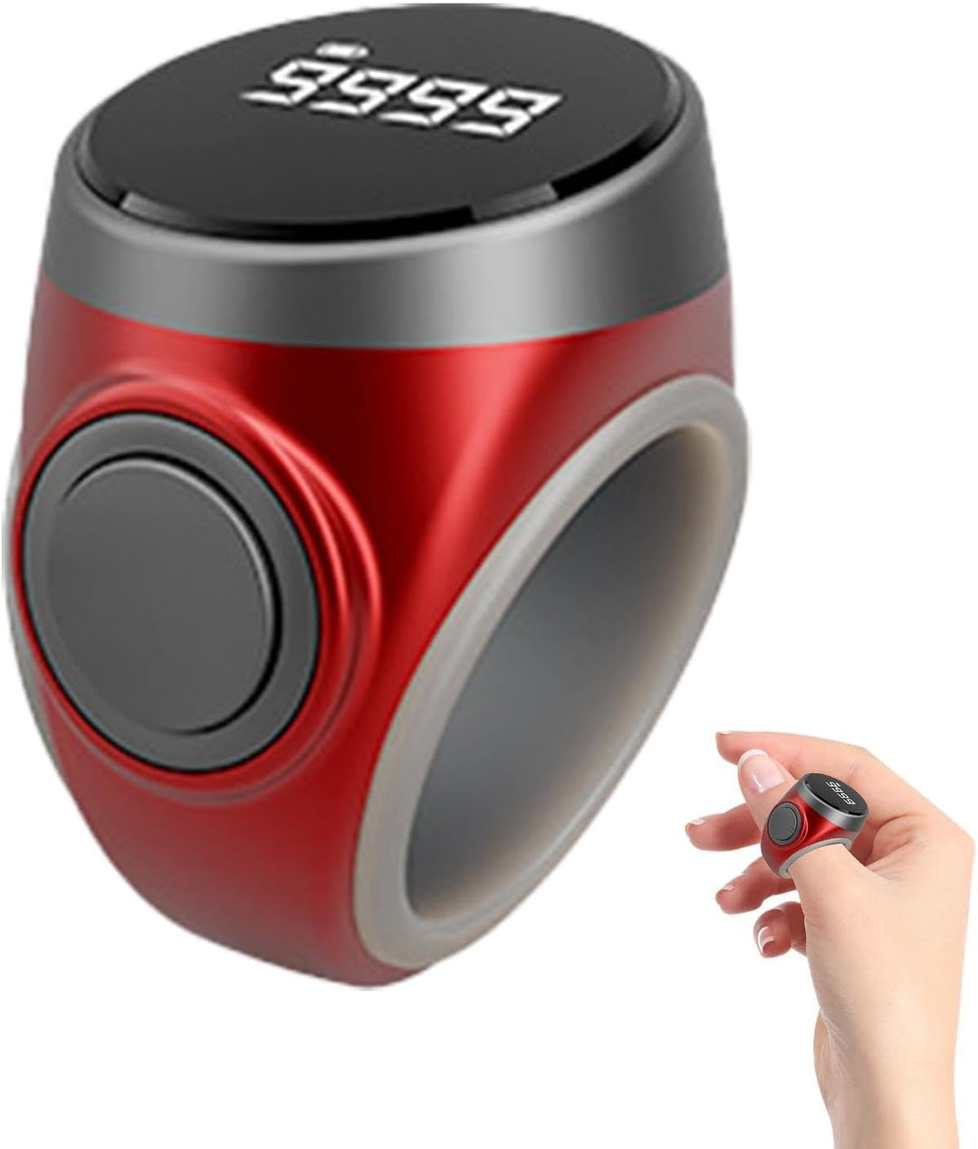 Digitaler Fingerzähler-Ring, 4-stellig, wiederaufladbar, praktisch für Sport & Gebet.