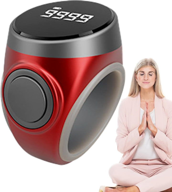 Digitaler Fingerzähler-Ring für Gebet & Meditation, wiederaufladbar, mit 4 Stellen.