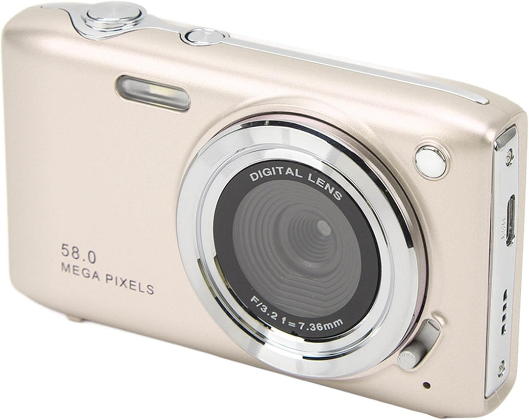 Digitalkamera für scharfe Bilder, 58MP, 4K Video und 16x Zoom in kompakter Bauweise.