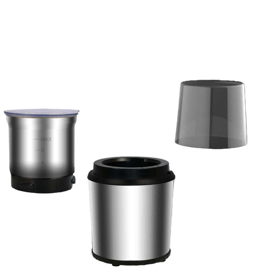 Robuste elektrische Kaffeemühle aus Edelstahl. Mahlt Bohnen & Gewürze schnell und frisch mit abnehmbarem Becher.