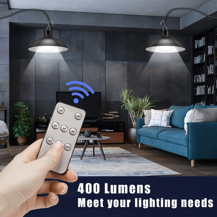 TwinRay drahtloses Solar-LED-Lampen-Set mit 2 Leuchten und Fernbedienung für flexible Nutzung.