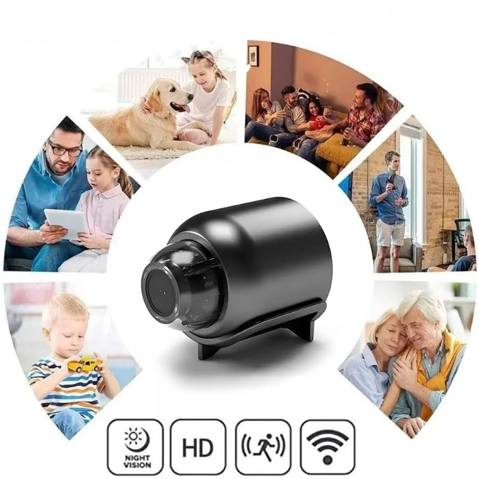 Kompakte WLAN- & 4G-Überwachungskamera für Innenbereiche. Ideal für Haus- & Büroüberwachung, Full HD.