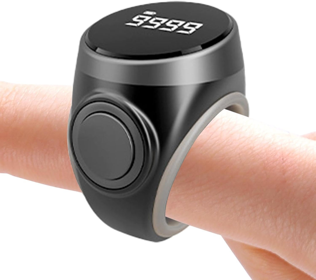 Kleiner wiederaufladbarer Fingerzähler-Ring, digital, mit Zählfunktion bis 9999.