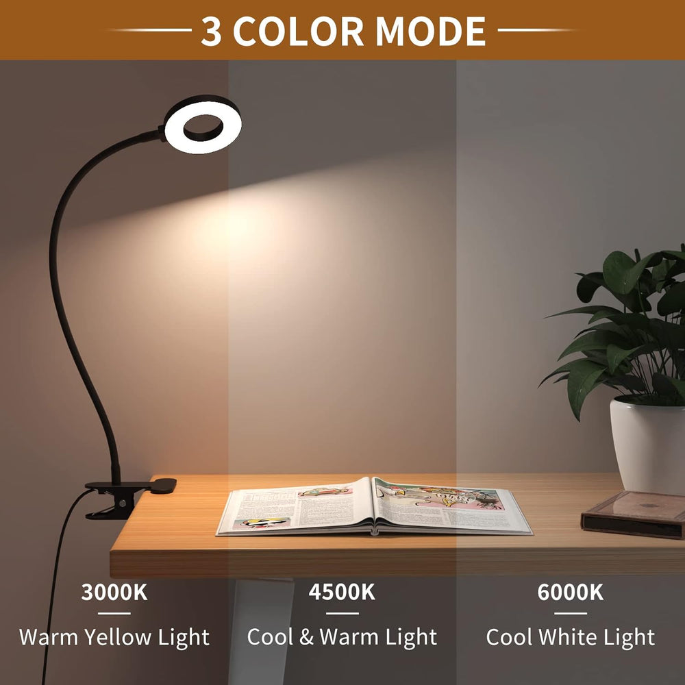 Dimmbare LED Klemmlampe Selvara, augenschonend, ideal für Leselampe & Arbeitsplatz.
