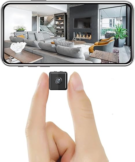 Mini WiFi Sicherheitskamera 1080P drahtlos für Hausüberwachung, mit Nachtsicht und Bewegungserkennung.