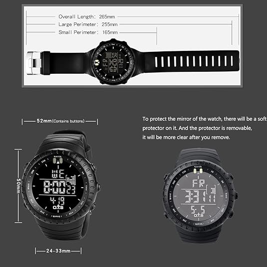 Strapazierfähige digitale Outdoor-Herrenuhr. Stoßfest und taktisch, ideal für Extremsportler.