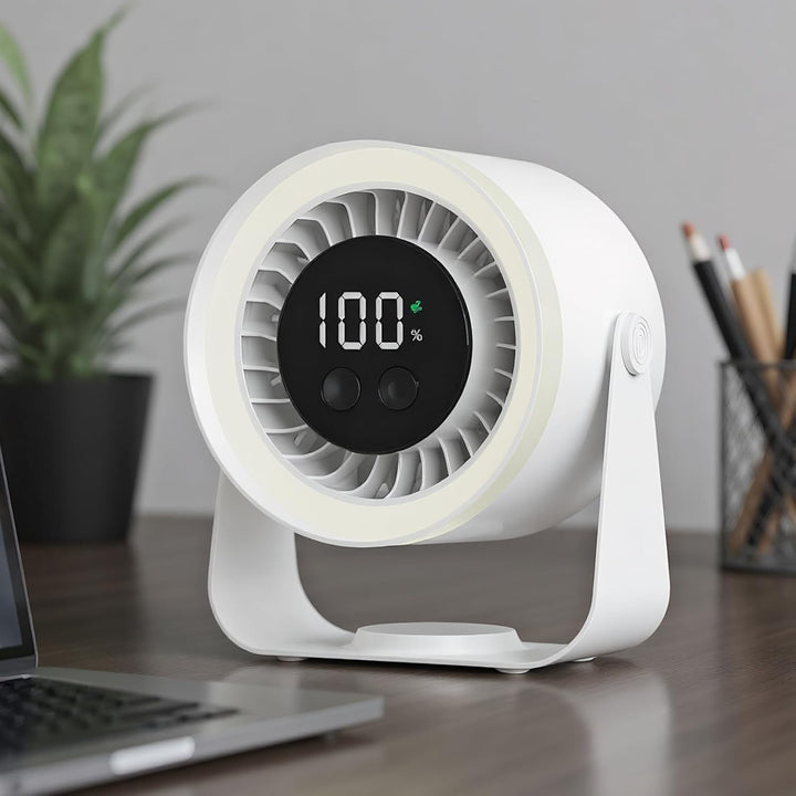 Auralis tragbarer Ventilator: Leise, kompakt, mit Akku. Ideal für Studium & Büro.