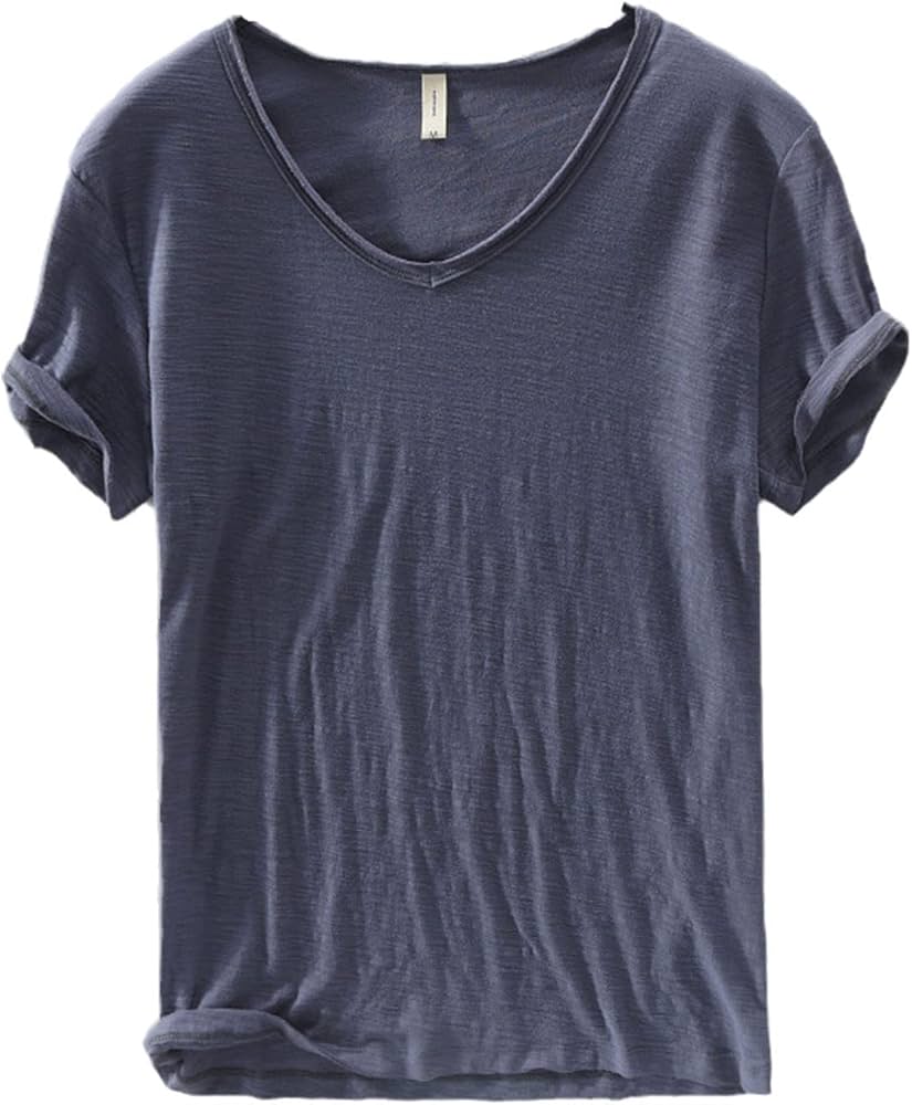 Elegantes Herren V-Ausschnitt Leinenhemd Luca, ideal für sommerliche Freizeitlooks.