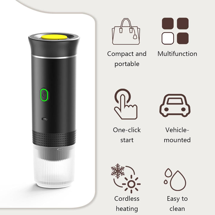 Mobiler 3-in-1 Espresso-Maker Raverno mit Akku, für Kapseln oder gemahlenen Kaffee, schnell & einfach.