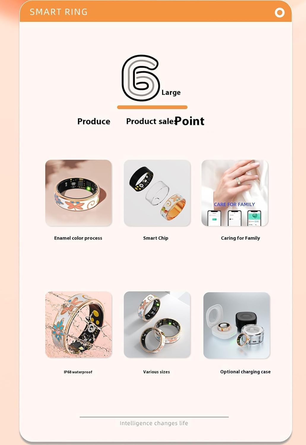 Hochwertiger Smart Ring aus Emaille. Persönlicher Aktivitätstracker für Fitness und Schlaf. Android & iOS.