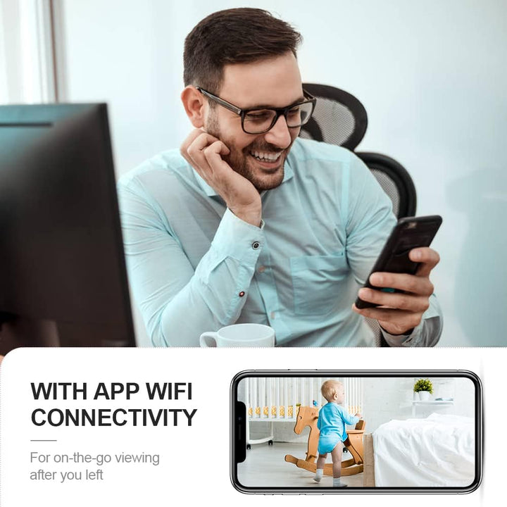Nachtsicht-fähige 4K WLAN Mini-Kamera für klare Bilder im Dunkeln, perfekt zur smarten Heimüberwachung.