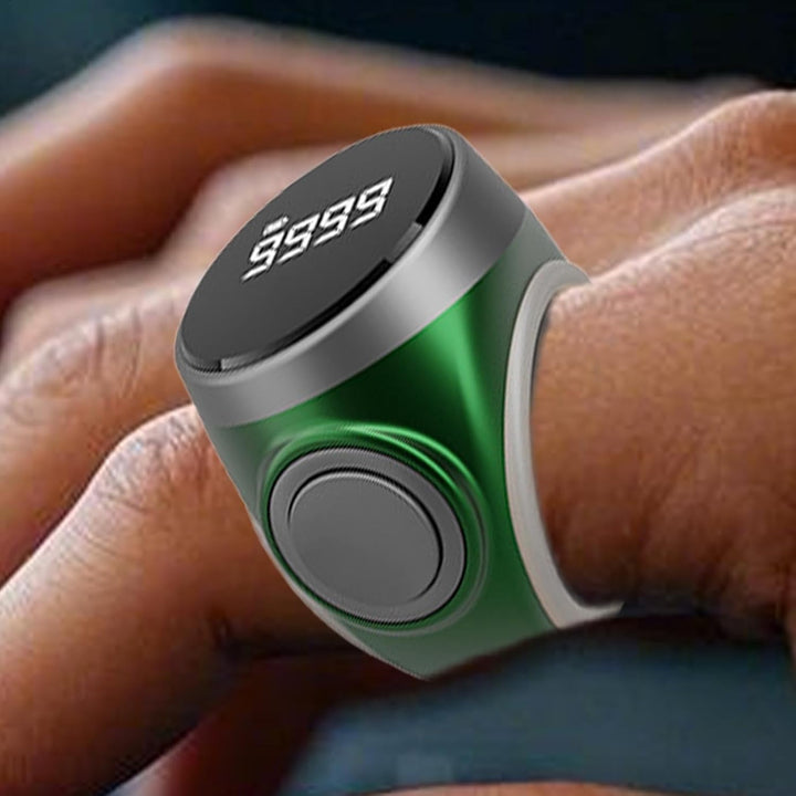 Elektronischer 4-stelliger Fingerzähler-Ring, wiederaufladbar, mit klarer Digitalanzeige.