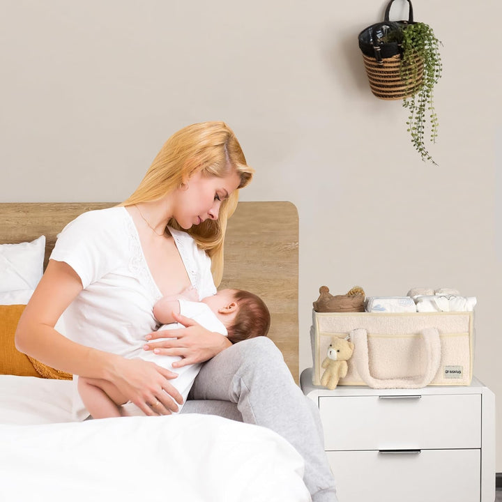 Plüschiger Windel-Caddy, ideal für Babys Wickelstation, Schlafzimmer oder Wohnzimmer.