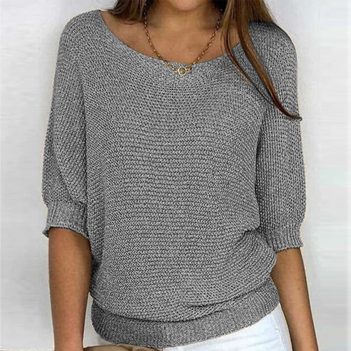 Eleganter Damen Strickpullover, bequeme Herbstmode. Kuscheliger Langarm-Pullover für stilvolle Freizeitlooks.