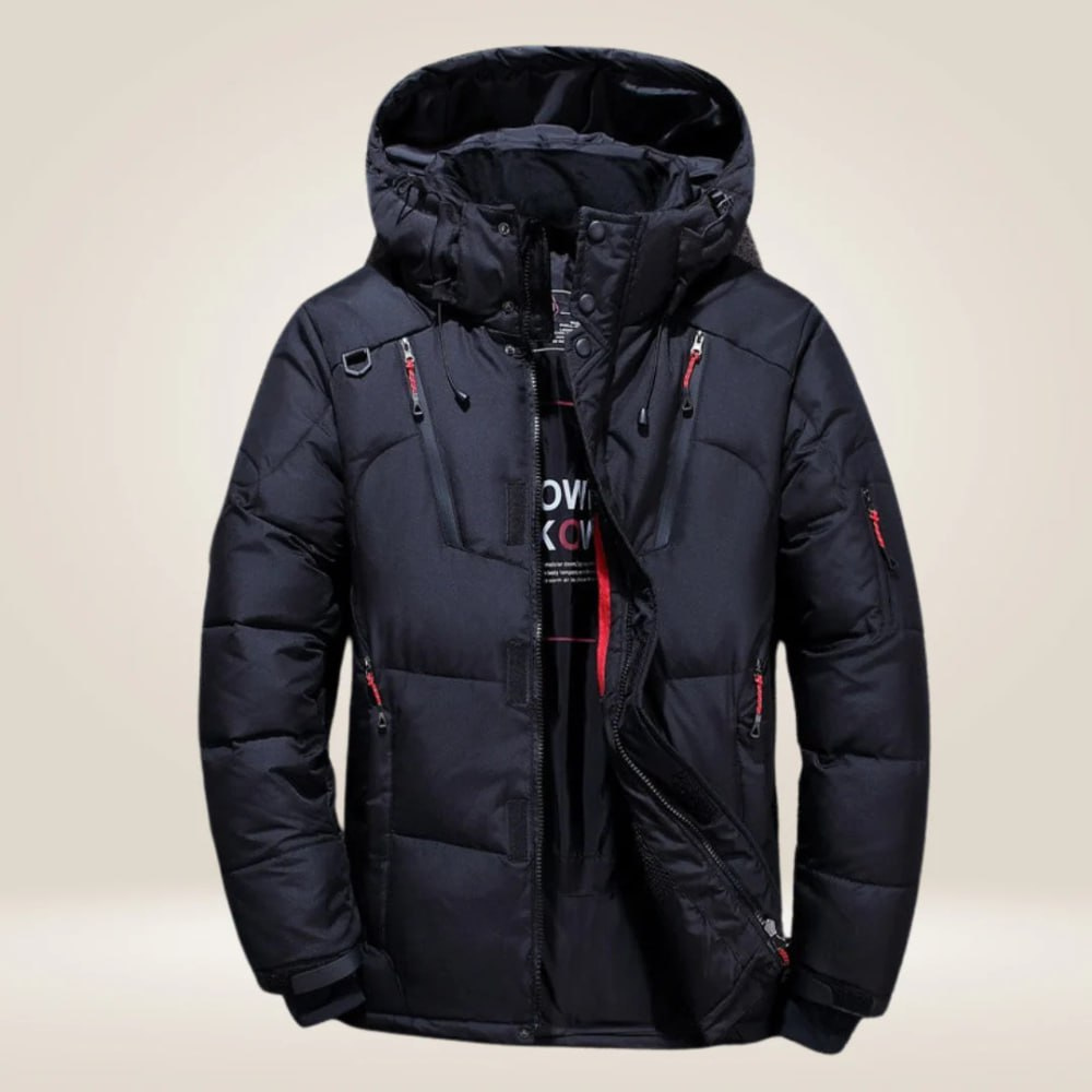 Moderne, warme Herren Outdoorjacke, wetterfest und atmungsaktiv, perfekt für kalte Tage.