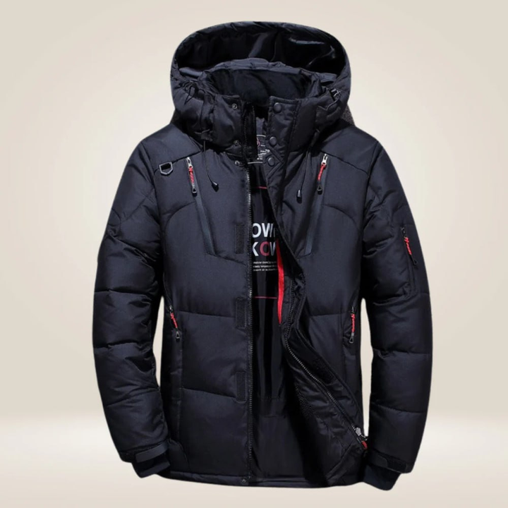 Moderne, warme Herren Outdoorjacke, wetterfest und atmungsaktiv, perfekt für kalte Tage.