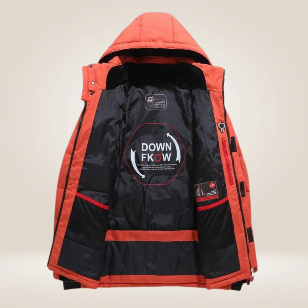 Männer Winterjacke mit Kälteschutz, winddicht und wasserabweisend, ideal für Outdoor-Freizeit.