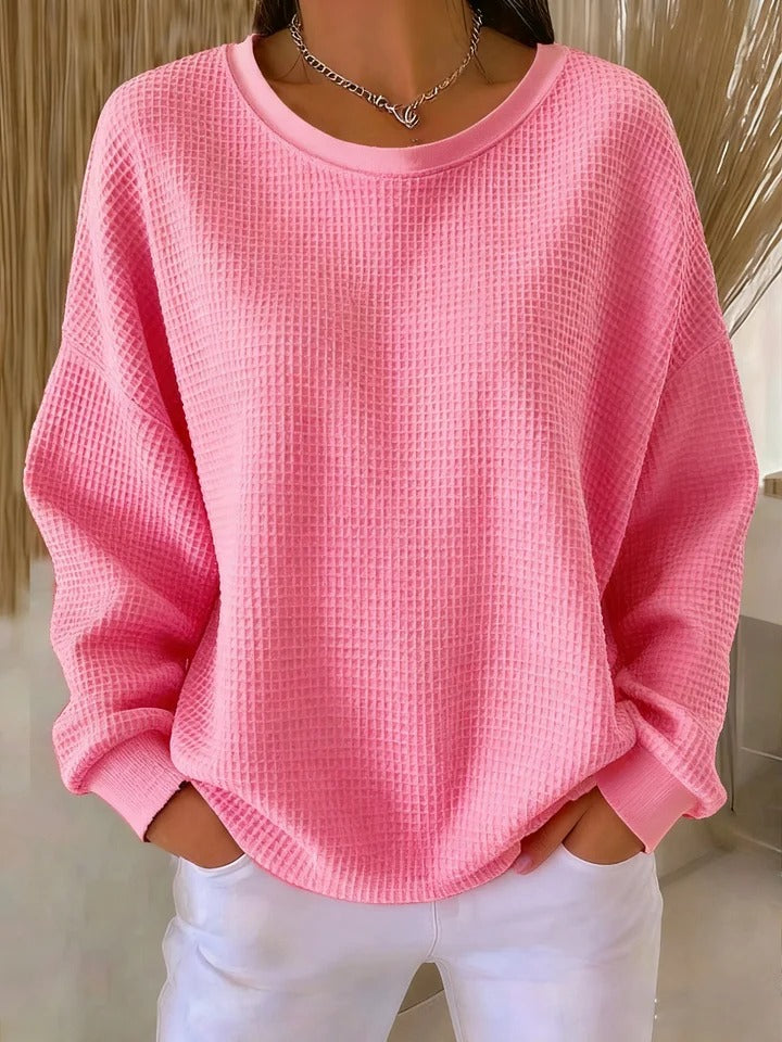 Lockeres Damen Sweatshirt, texturiert, bietet modernen Stil und optimalen Komfort für Damen.
