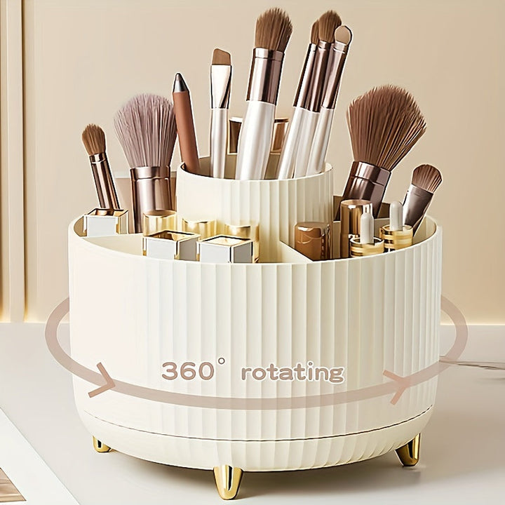 Moderner drehbarer Kosmetik-Aufbewahrungsbehälter; spart Platz im Bad und auf dem Schminktisch für Damen.