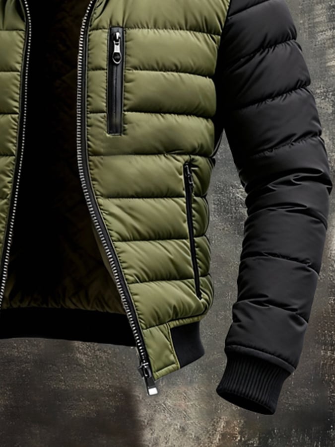 Stilvolle grüne Übergangsjacke für Herren. Lässiges Design, bequem und perfekt für Herbst- & Frühlingsmode.