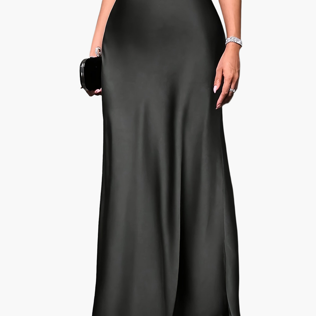Glamouröser Damen Satin Maxirock, zeitlos und elegant, passt perfekt zu Abend- und Festgarderobe.