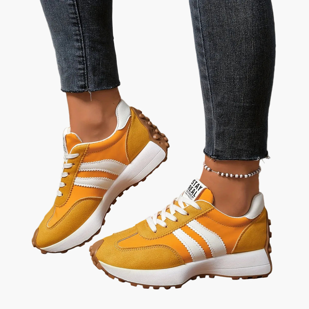 Stylische Damen Turnschuhe mit Retro-Streifen, komfortable Low-Top Sneaker für jeden Anlass.