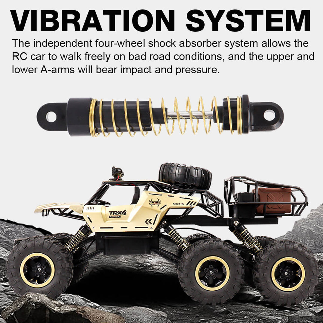 Detailgetreuer 1:12 RC-Monster-Truck mit 6-Rad-Antrieb, ferngesteuert, schnelles Offroad-Spielzeug für Kinder.