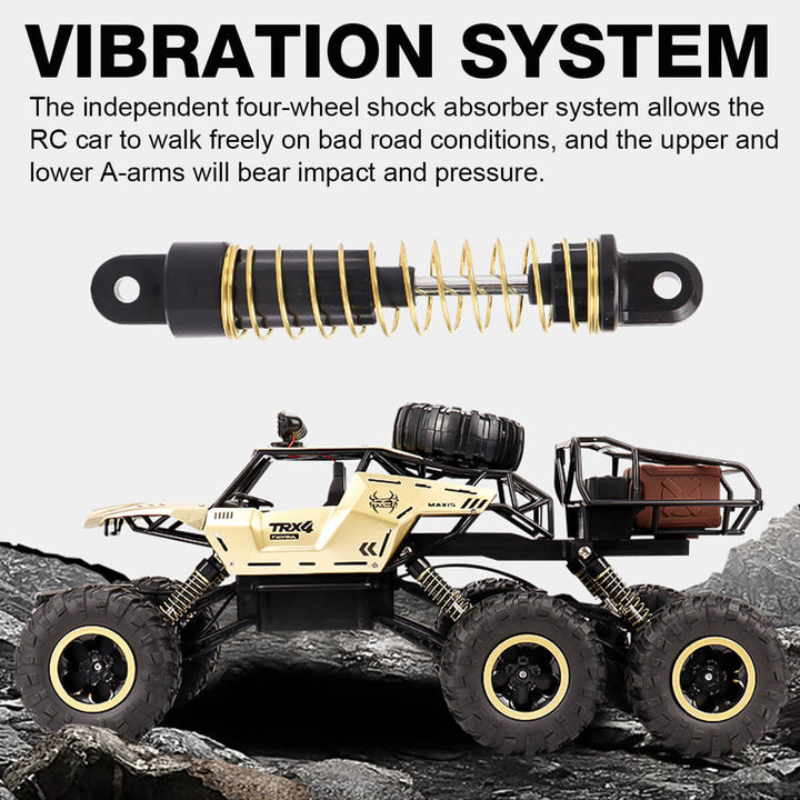 Detailgetreuer 1:12 RC-Monster-Truck mit 6-Rad-Antrieb, ferngesteuert, schnelles Offroad-Spielzeug für Kinder.
