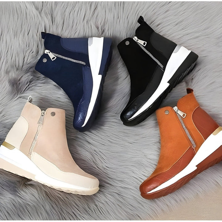 Emma orthopädische Damen Leder Stiefeletten: Bequemschuhe für Komfort, Eleganz & Unterstützung.