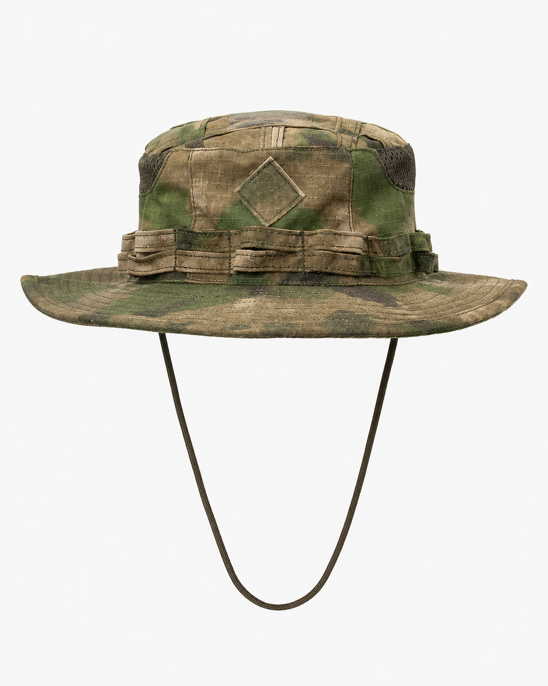 Praktischer Camouflage Boonie Hut mit breiter Krempe. Bietet Sonnenschutz für alle Outdoor-Aktivitäten.