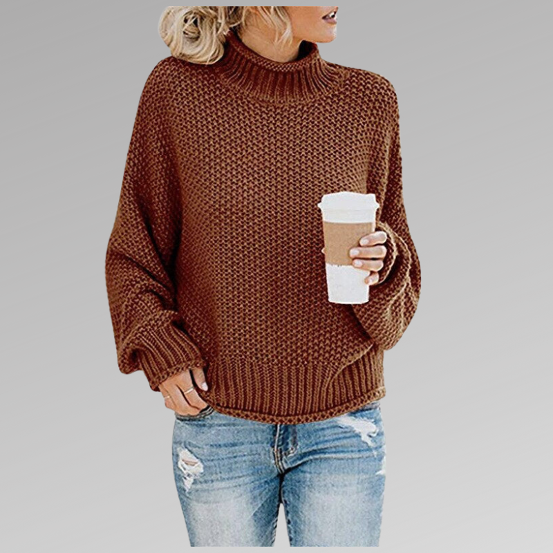 Gemütlicher Damen Winterpullover. Lockerer Oversize Strickpullover, ideal für kalte Herbsttage und Freizeit.