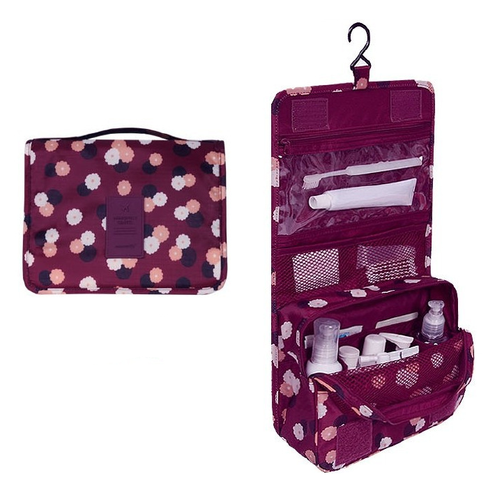 Geschlossene, stilvolle Damen Reise-Kosmetiktasche, kompakt & bereit für jedes Reise-Abenteuer.