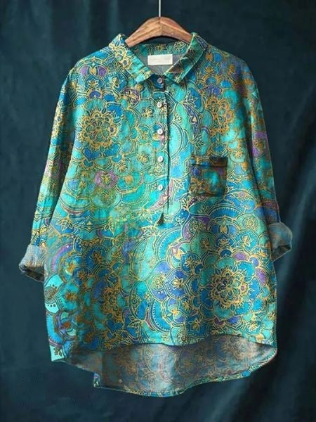 Damen Sommerbluse, florales Design, lockerer Schnitt, stilvoll und luftig.