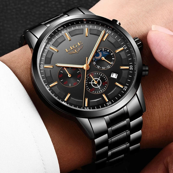 Robuste SteeleX Herren Militär-Uhr aus Edelstahl, wasserdicht & kratzfest. Klassisch & stilvoll.