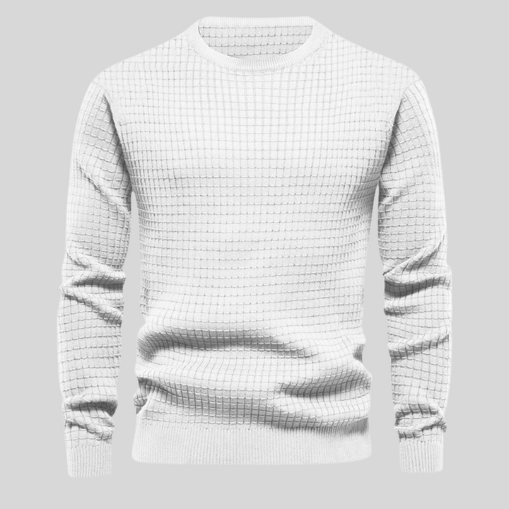 Zeitloser Herren Rundhals-Pullover, ein klassischer Strickpullover für jeden Alltagslook. Bequem & stilvoll.
