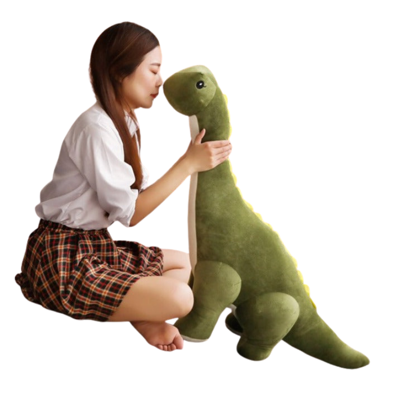 Weiches Diplodocus Kuscheltier aus Plüsch, ein perfektes Spielzeug oder Geschenk für Dino-Fans.