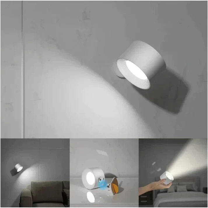 Dimmbare LED Wandleuchte kabellos & wiederaufladbar. Schafft angenehmes Stimmungslicht im Wohnzimmer oder als Flurbeleuchtung.