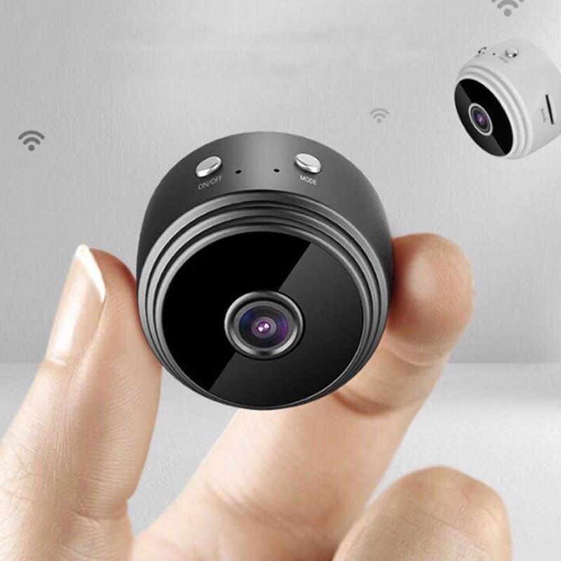 WLAN Mini Kamera 1080p mit Nachtsichtfunktion und Bewegungserkennung für umfassende Hausüberwachung.
