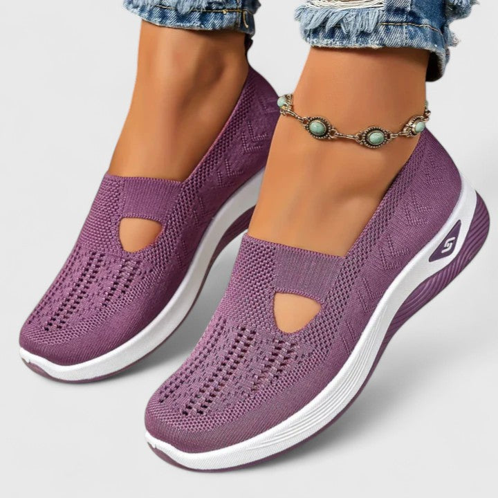 Damen Slip-On Mesh-Walking-Sneaker für Alltag & Freizeit. Atmungsaktiv & leicht für höchsten Gehkomfort.