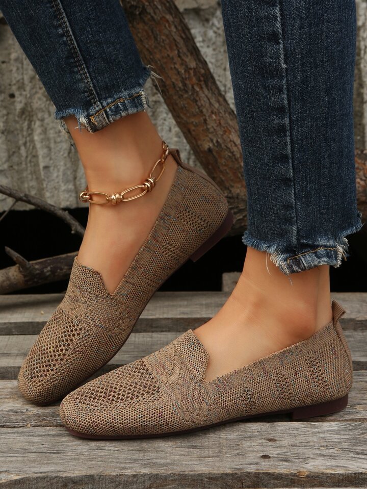 Orthopädische Sommer-Ballerinas Isabella für Damen: Leichte Strick-Slipons, atmungsaktiv & antirutsch.