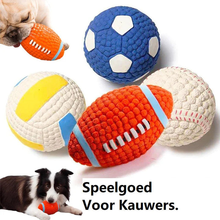 Robustes KryptoChew Hundezubehör in der Hand. Bereit für Apportier- und Kauspiele zu Hause und draußen.