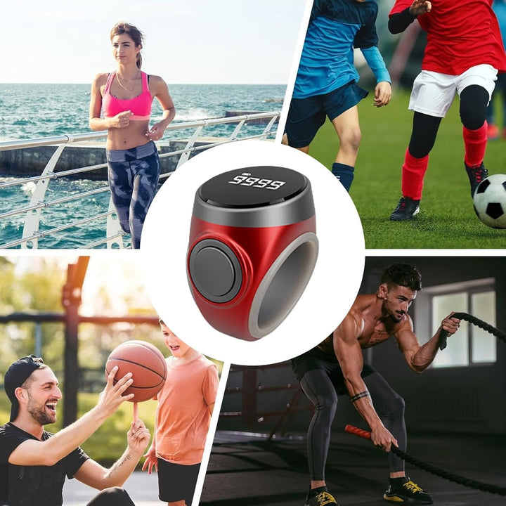 Praktischer digitaler Zähler im Ring-Design, wiederaufladbar, ideal für Sportaktivitäten.