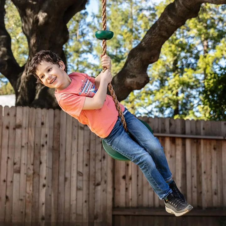 Kinder Kletterseil-Schaukel mit Plattform für den Garten, ideal zum Klettern, Schaukeln & Balancieren.