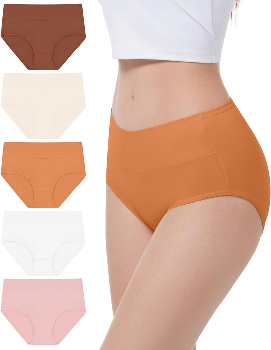 Bequeme Damen High Waist Unterhose mit Vollabdeckung für den Alltag; weiche, atmungsaktive Komfort Unterwäsche.