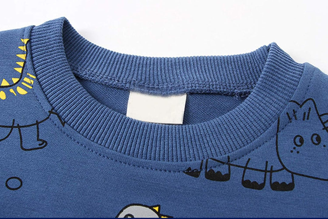 Bequemes Kinderbekleidung Set. Jungen Dinosaurier 2-Teiler mit farbenfrohem Dino Print für alle Abenteuer.