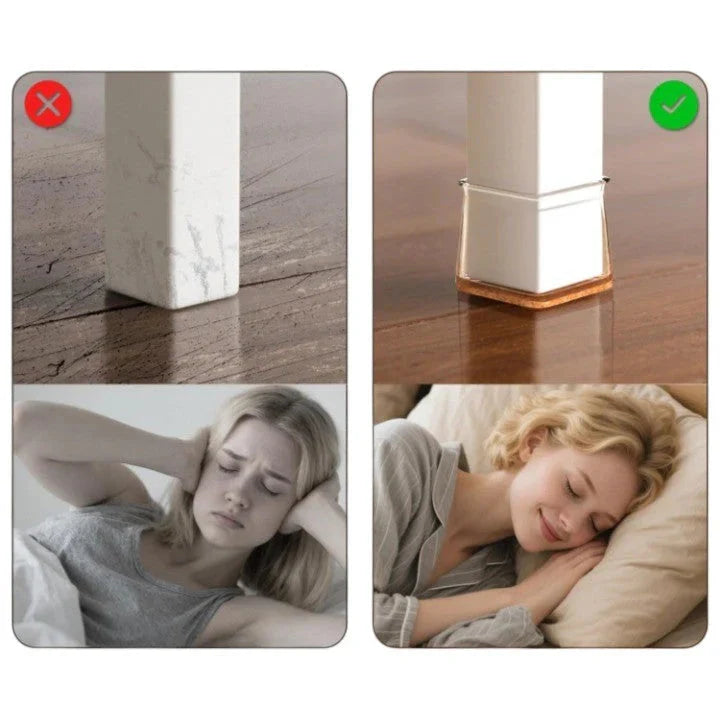 Hochwertige Möbelgleiter für eckige Stühle. Bodenschutz aus Filz für Parkett & Laminat. Einfache Montage.