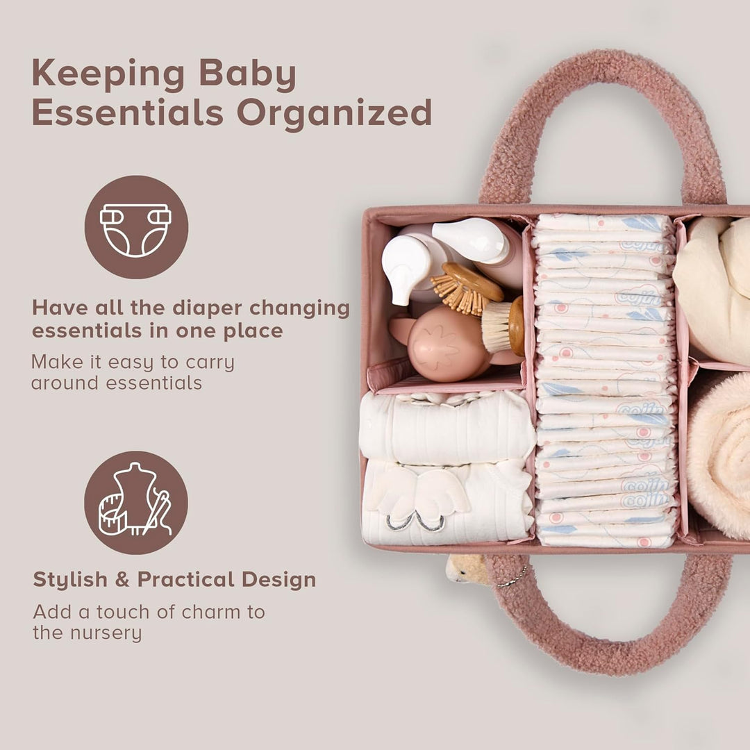 Luxuriöser Sherpa Windel-Organizer, eine stilvolle Ergänzung fürs Babyzimmer.